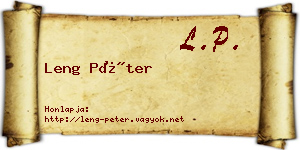 Leng Péter névjegykártya